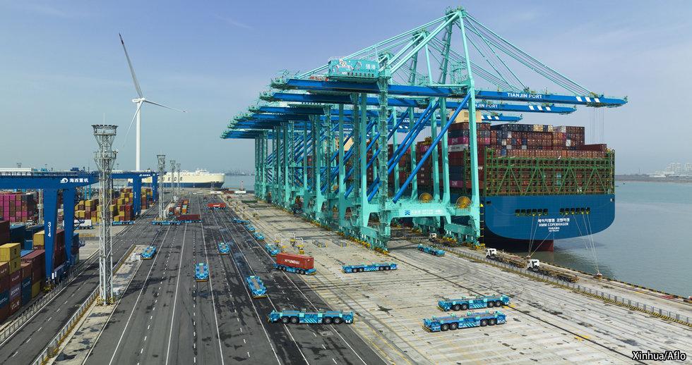 Automated container terminal using AI and electric equipment for sustainable logistics
