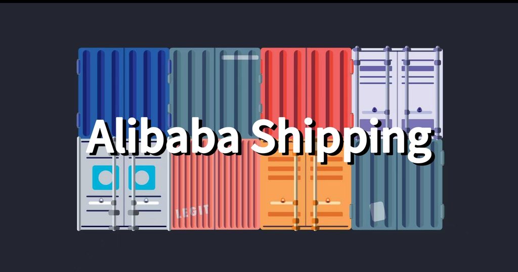 A row of colorful shipping containers with the text "Alibaba Shipping" overlaid in white, representing the logistics process and how to negotiate Alibaba shipping rates.